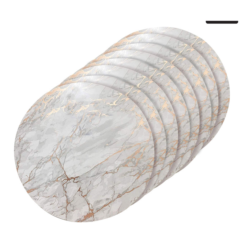 Dainty Home Marble Design Cork Placemats Set Of 8 Wayfair